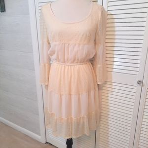 Blu pepper ecru lace polyester dress small NWOT